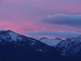 Pink Glow behind Indigo Mountains