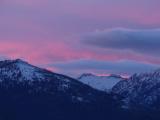Pink Glow behind Indigo Mountains