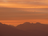 Peach Light on Mountains