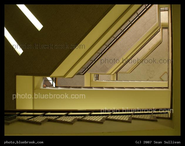 Merrill Staircase - A view up the center stairway in the Merrill Science Center, Amherst College, Amherst MA
