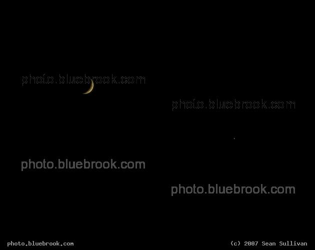 Crescent Moon with Venus - The waxing crescent moon, with Venus, over Somerville MA
