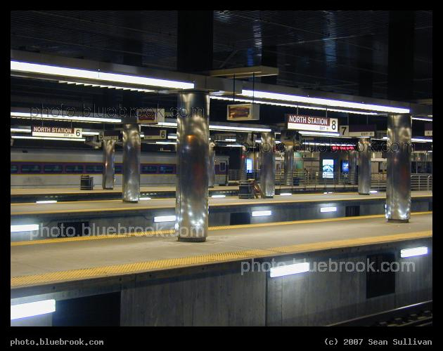 North Station Platforms - A view across numerous platforms at the North Station commuter rail terminal, Boston MA