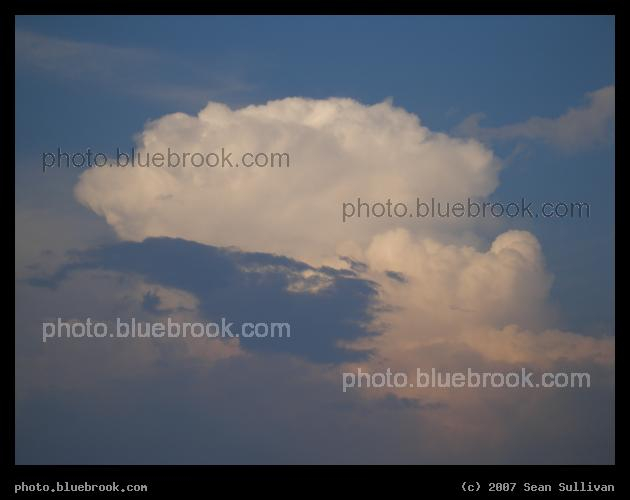 Contrasting Clouds - A storm cloud building in the afternoon, Charlestown MA