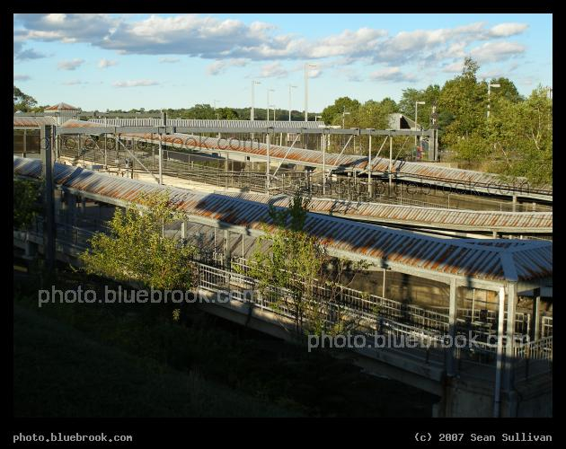 Readville Ramps - A series of access ramps at the Readville MBTA station in Boston, where several train lines converge and diverge using multiple platforms