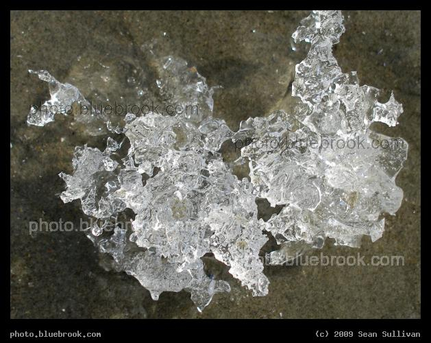 Remnant Ice - Melting ice on the sand at Revere Beach, Revere MA