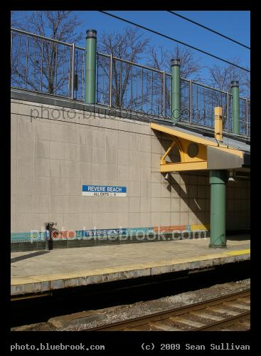 Blue Sky above the Subway - MBTA Revere Beach Station, looking towards the inbound platform, Revere MA