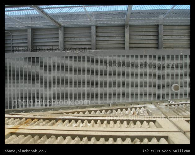 Urban Geometries - Looking up at the roof of the MBTA Quincy Center commuter rail station, Quincy MA