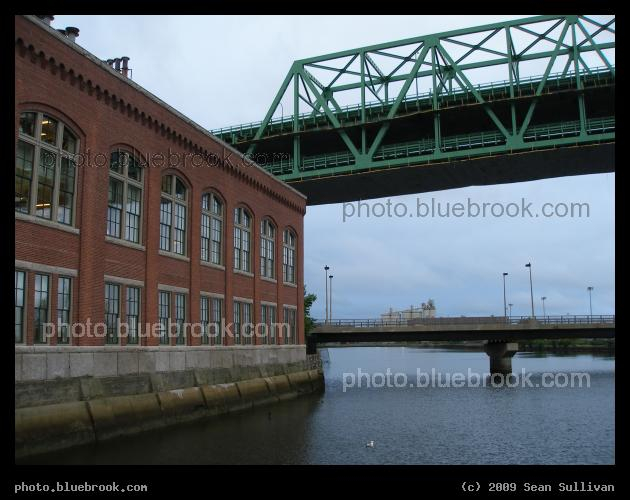 Little Mystic Channel - The western end of the Tobin Bridge passing over the Little Mystic Channel, Charlestown MA