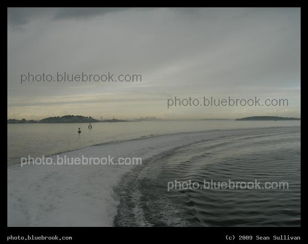 Turning - Aboard the Hingham Ferry, looking across Boston Harbor near Nut Island