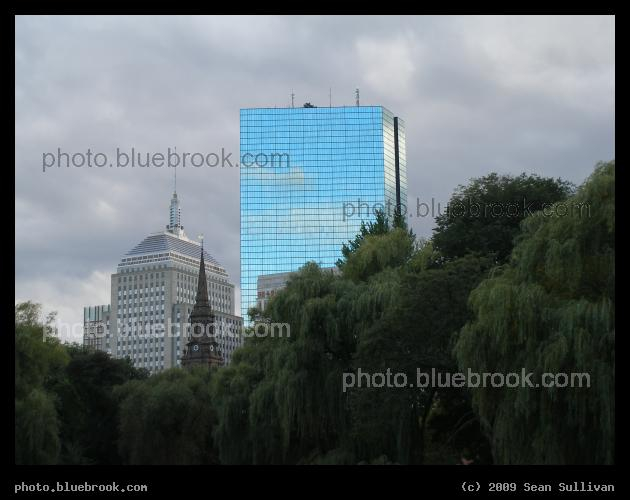 Blue Skies - Blue sky reflected in the John Hancock Tower skyscraper, Boston MA