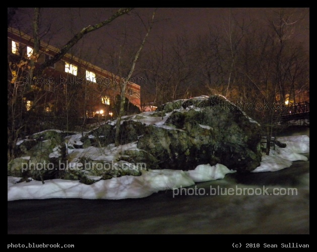 Rock on the Riverside - Night on the Charles River below the Cordingly Dam, Newton/Wellesley MA