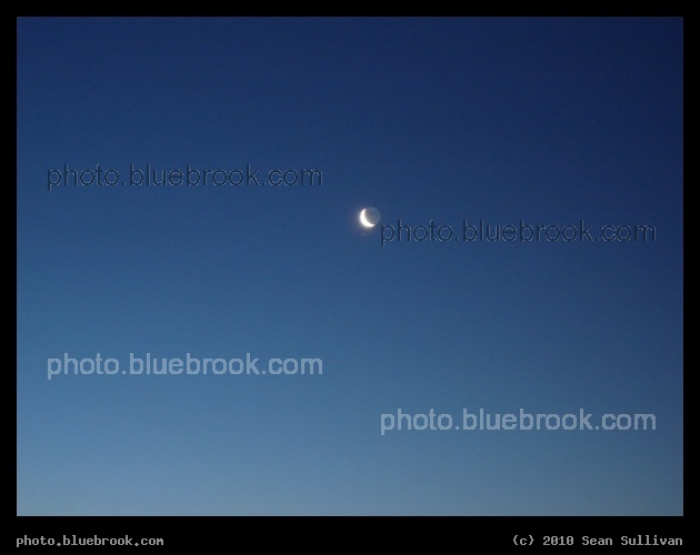 Moon and Antares - The bright star Antares shines beside the crescent moon, Jamaica Plain MA
