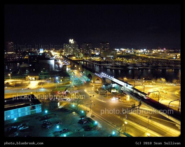 Leverett Circle - Leverett Circle (Boston MA), with the Science Park MBTA train station in the foreground, looking towards Cambridge