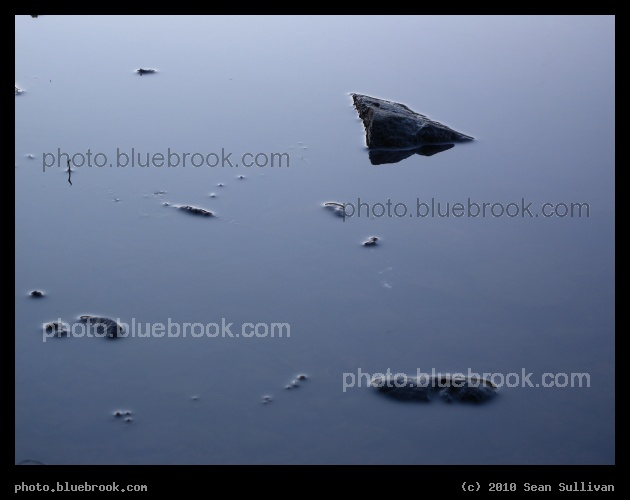Tiny Islands - Small rocks in the Upper Mystic Lake, Winchester MA