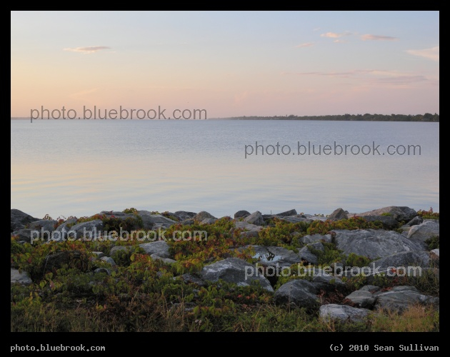 Air, Water and Rocks - Looking north across the Indian River from the Eau Gallie Causeway, shortly before sunset, Melbourne FL