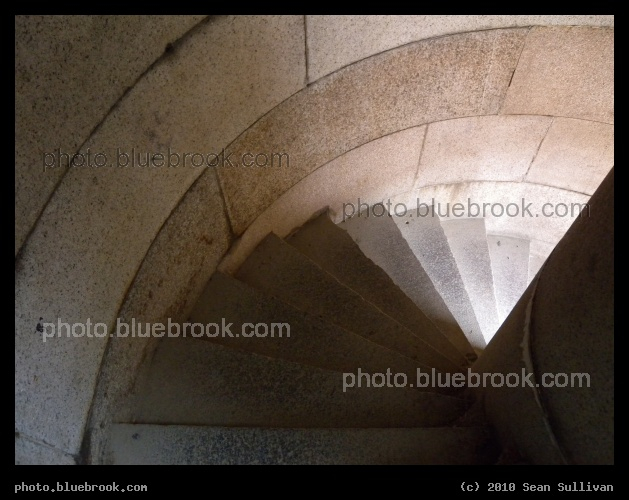 Stone Stairway - A stairway from the ramparts at Fort Warren on Georges Island, Boston Harbor Islands National Park