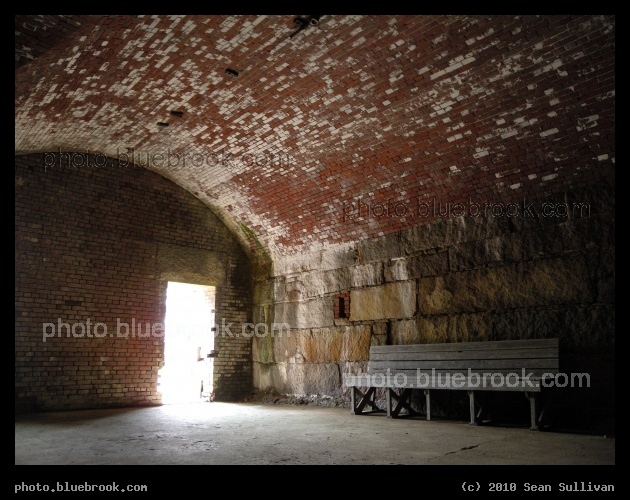 Bench under a Brick Arch - Fort Warren at Georges Island, Boston Harbor Islands National Park