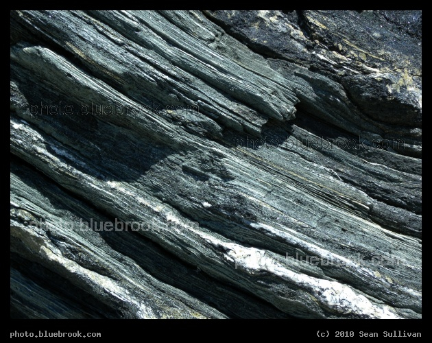 Diagonal Banding - A section of rock exposed by a roadcut on Vermont state road 9 opposite the Hogback Mountain overlook, Marlboro VT