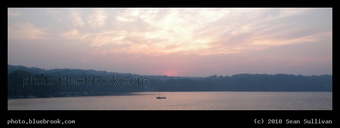 Upper Mystic Lake Panorama - Sunset at Upper Mystic Lake, Winchester MA