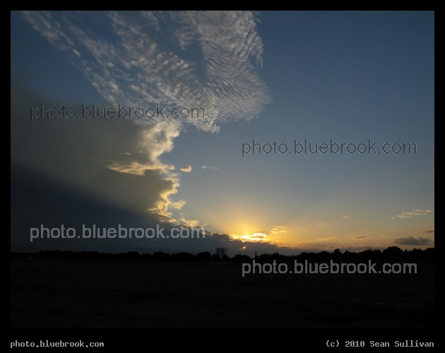 Sunset over the Pipeline - From the crawlerway near launch pad 39-A, Kennedy Space Center