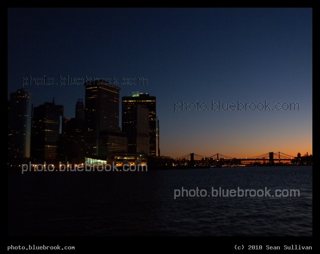 Manhattan Dawn - Early morning twilight from the Staten Island Ferry, New York City NY