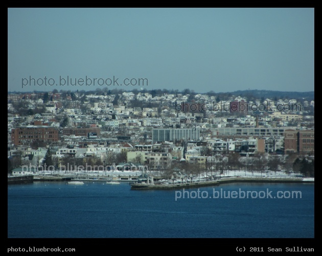 Jeffries Point - A view of Piers Park along the Boston Harbor waterfront, Jeffries Point region of East Boston
