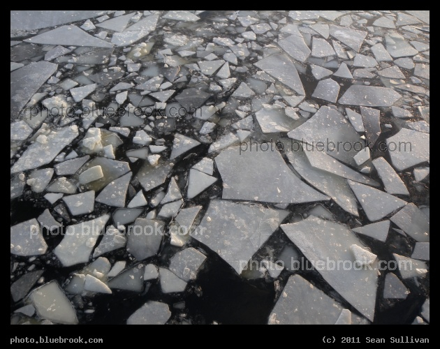 Ice Shards on the Charles River - Charles River from the Longfellow Bridge, Boston MA