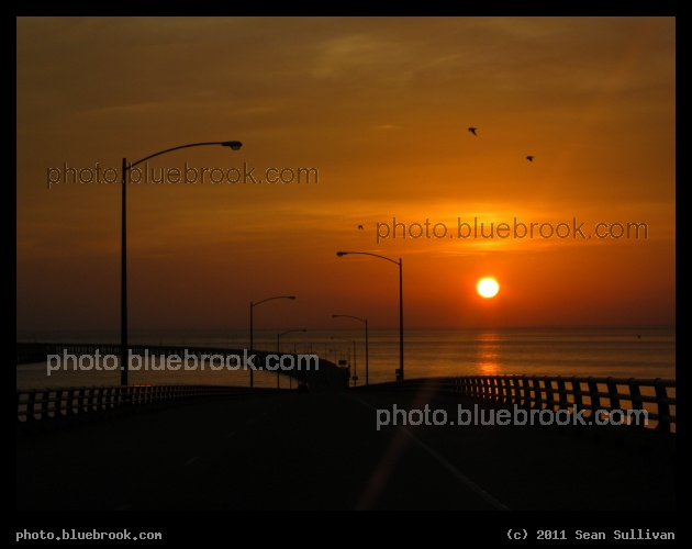 Chesapeake Bay Bridge - Sunset over the Chesapeake Bay Bridge, Virginia