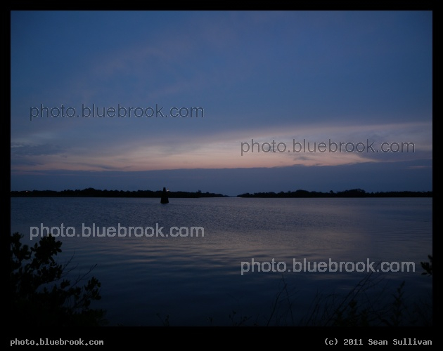 Wedge of Dawn - Morning twilight at the Kennedy Space Center press site, the day before the final launch of space shuttle Endeavour on flight STS-134