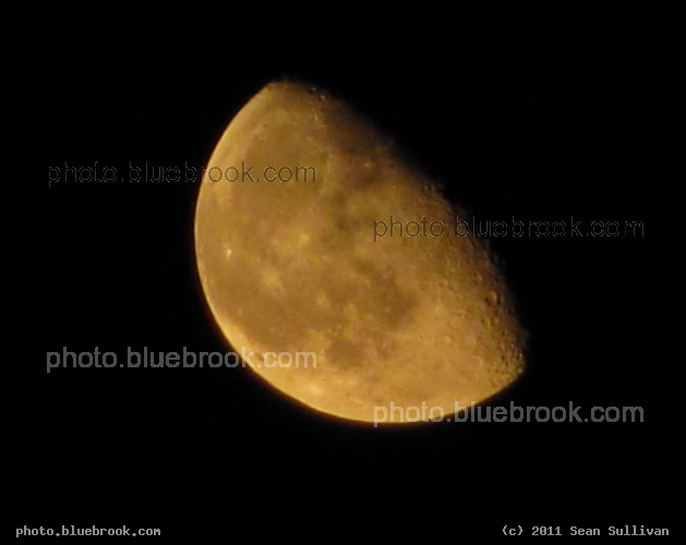 Spaceport Moonrise - Moonrise from the Kennedy Space Center press site, during the night of the final space shuttle landing