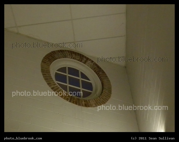 Porthole - A circular window above a stairway, Taunton MA