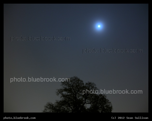 Hazy Moon - The full moon seen through storm clouds related to Hurricane Sandy (hundreds of miles north of landfall), Somerville MA