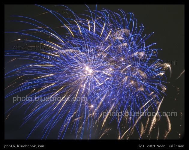 Blue Streamers - Boston Common fireworks, First Night 2013