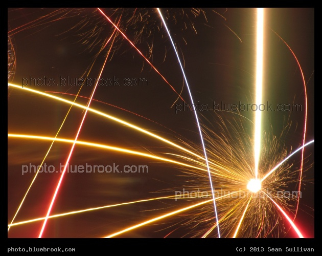 Aerial Extravaganza - First Night 2013 fireworks over Boston Harbor