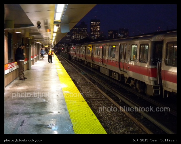Red Line in Boston - MBTA Charles/MGH subway station during a snowstorm, Boston MA