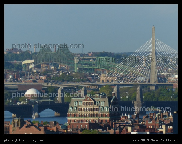 Triple Bridges - The Tobin (US-1), Zakim (I-93) and Longfellow bridges are visible in this telephoto image
