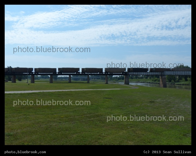 Freight Train over Floodplain - Crossing the Red River floodplain, East Grand Forks MN