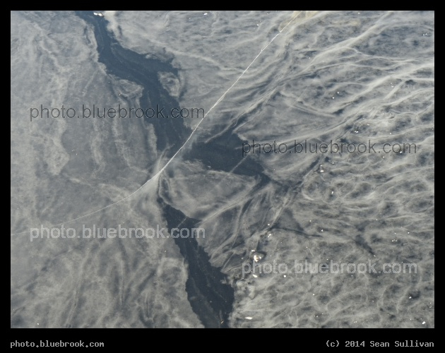 Textures on a Frozen River - Charles River (from the Massachusetts Avenue bridge), Cambridge/Boston MA