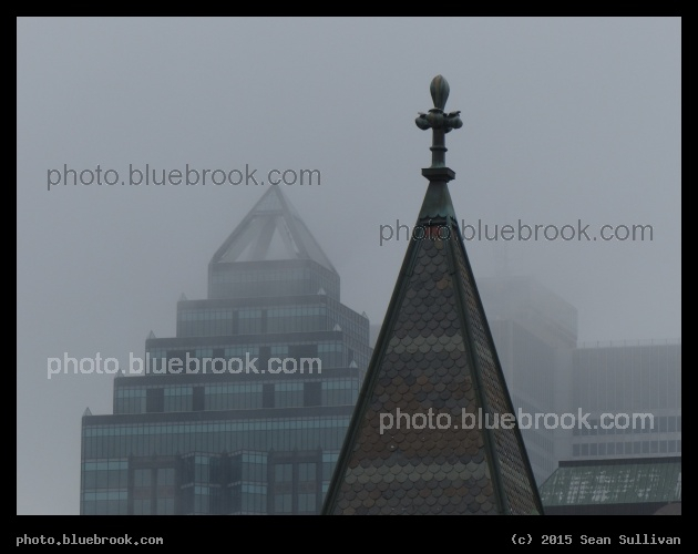 Rooftop peaks - La Tour McGill (left) and Morrice Hall (right), Montreal QC