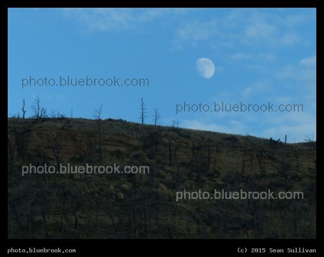 Moon over Layers of Earth - Greycliff, MT