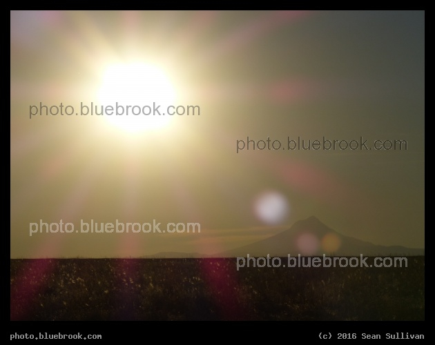 Sun over the Cascades - Sunset from US-97, eastern Oregon