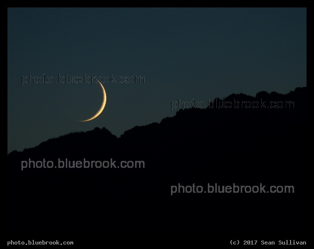 Thin Crescent over the Moutains - Corvallis MT