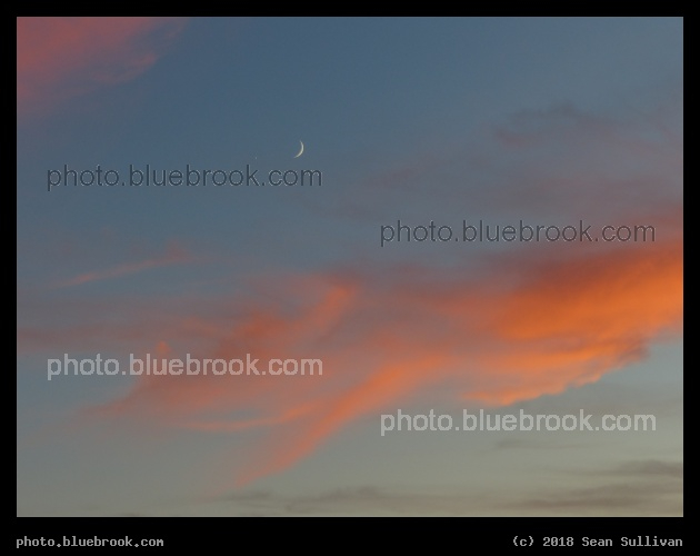 Moon, Venus, and Red Clouds - Moon and Venus, Corvallis MT