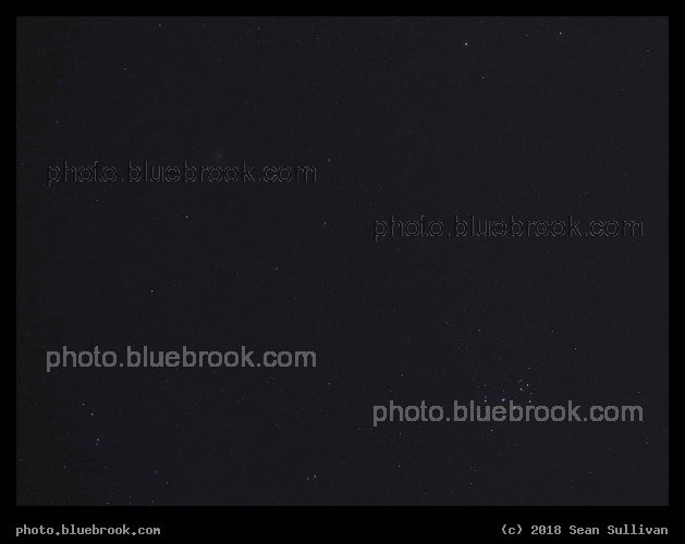 Cometary Close Approach - Comet Wirtanen (upper left) faintly visible near the Pleiades (lower right), Corvallis MT