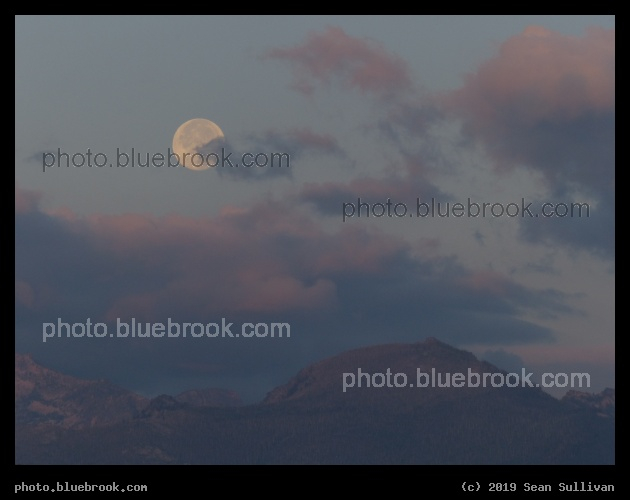 Morning Moonset over Mountains - Corvallis MT