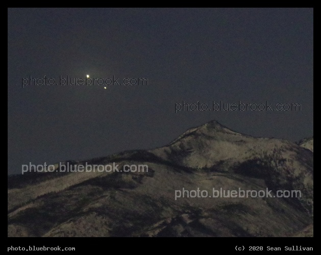 Christmas Star - Jupiter and Saturn over the moonlit Bitterroot Mountains, Corvallis MT