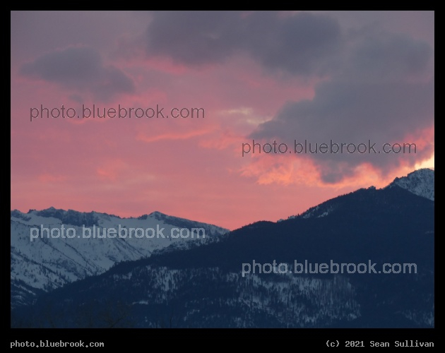 Rosy Sky over Mountains - Corvallis MT