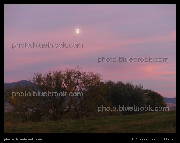 Autumn Moon and Sunset Clouds - Corvallis MT