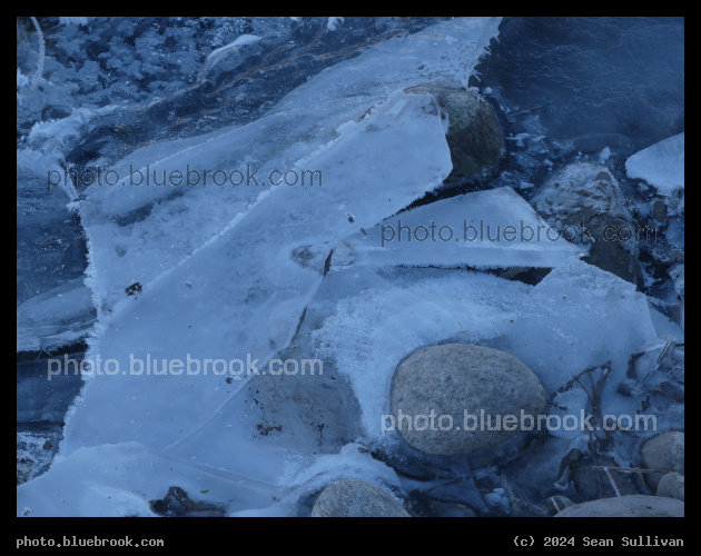 Fractured Ice with Rocks - Skalkaho Bend Park, Hamilton MT