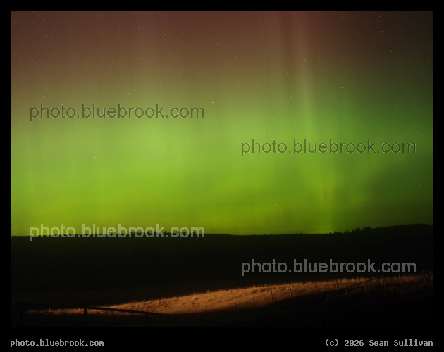 Aurora and Headlights - With foreground illumination from car headlights, Corvallis MT